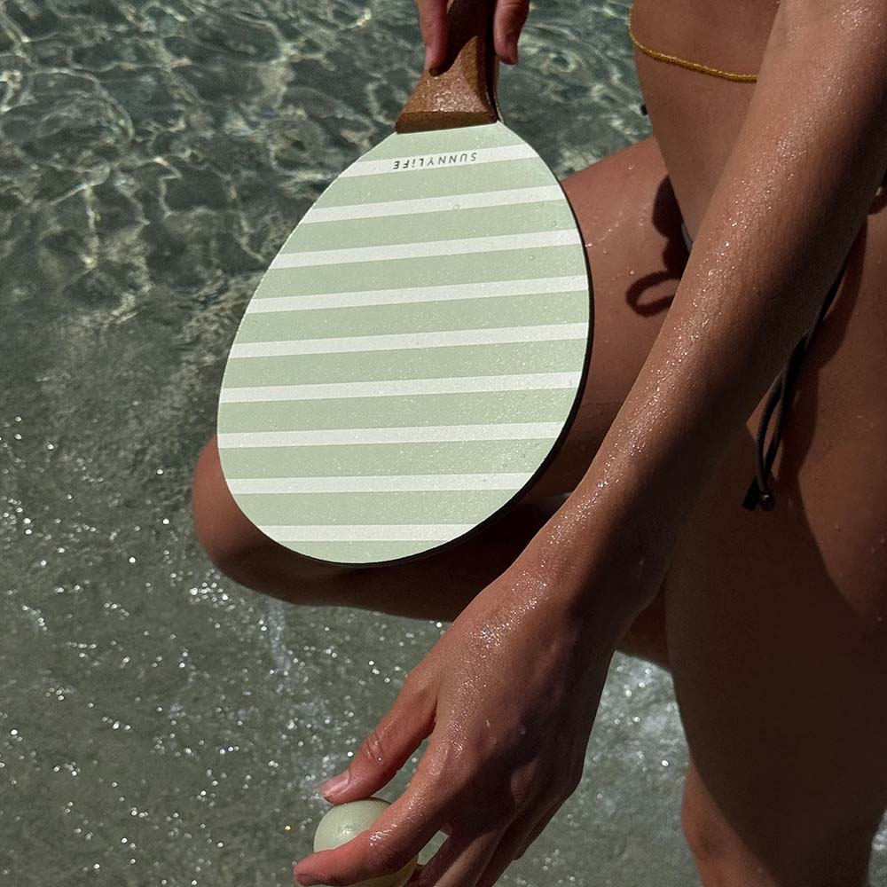SUNNYLiFE Vintage Beach Paddles La Palma Sage Stripe