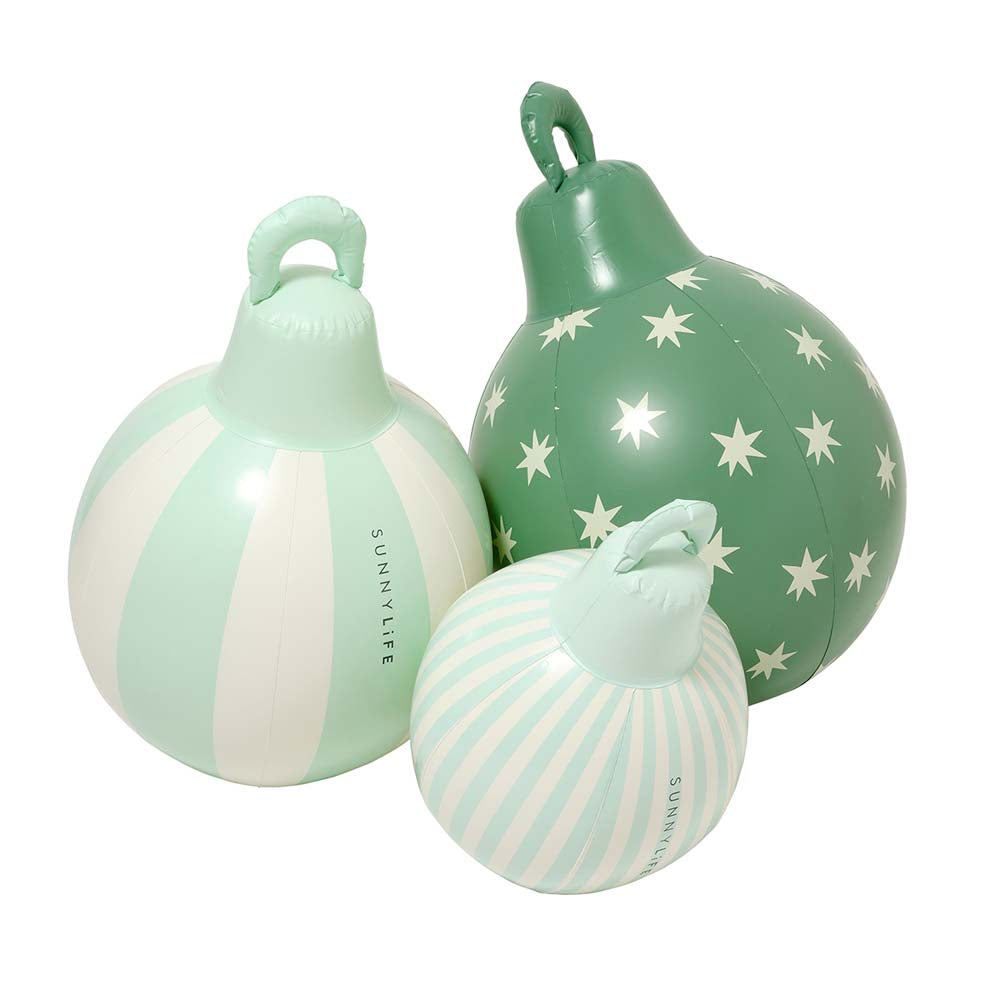 SUNNYLiFE Set of 3 Light Up Christmas Baubles green