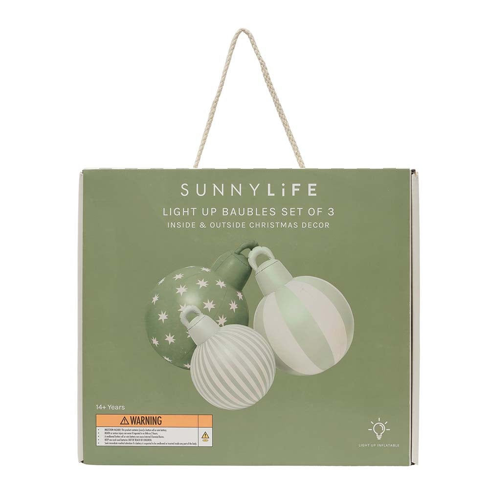 SUNNYLiFE Set of 3 Light Up Christmas Baubles