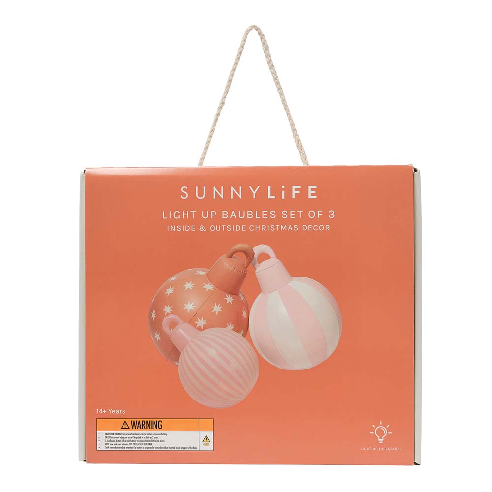 SUNNYLiFE Set of 3 Light Up Christmas Baubles