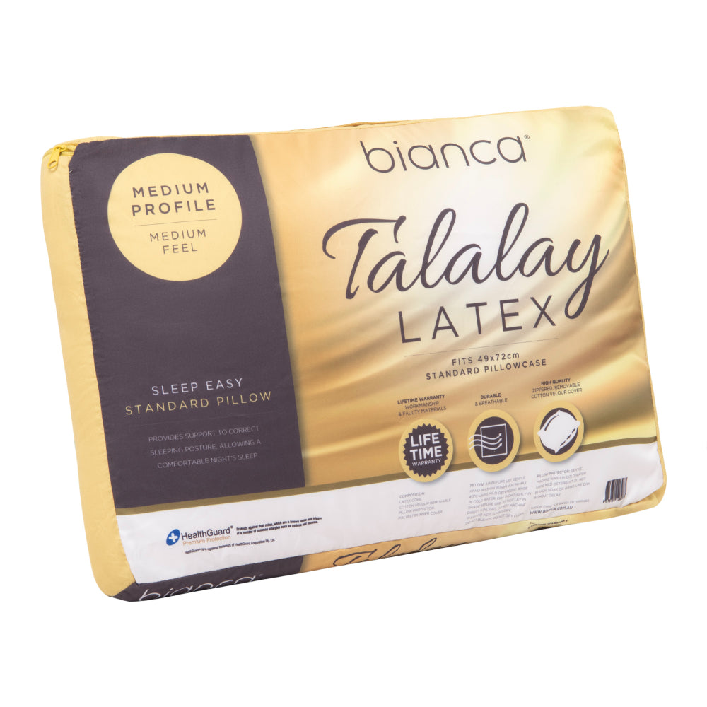 Bianca Sleep Easy Talalay Latex Pillow Medium Profile Medium Feel
