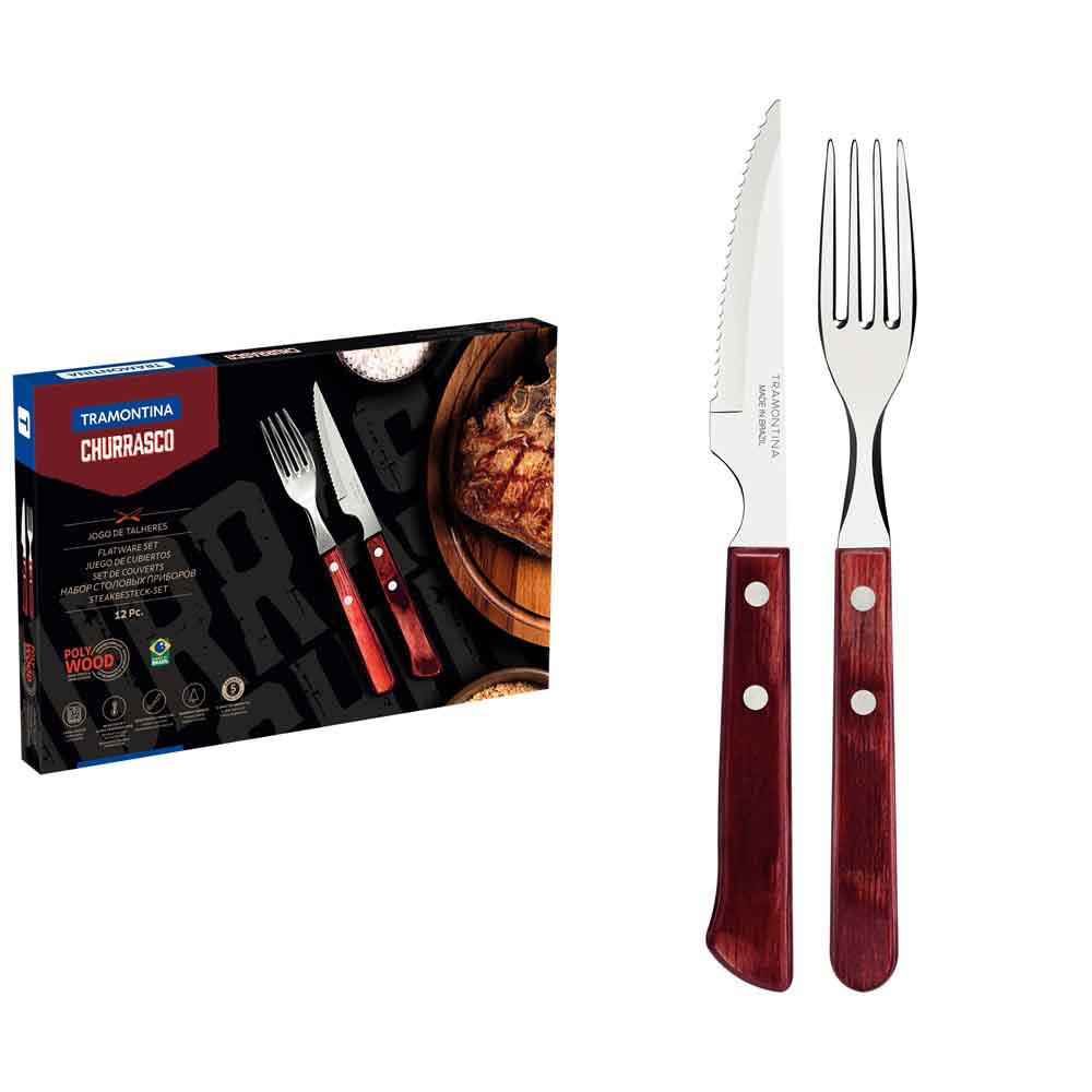 Tramontina 12 Piece Polywood Spanish Steak Set Red - House