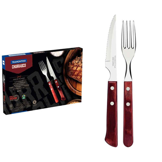 Tramontina 12 Piece Polywood Spanish Steak Set Red - House