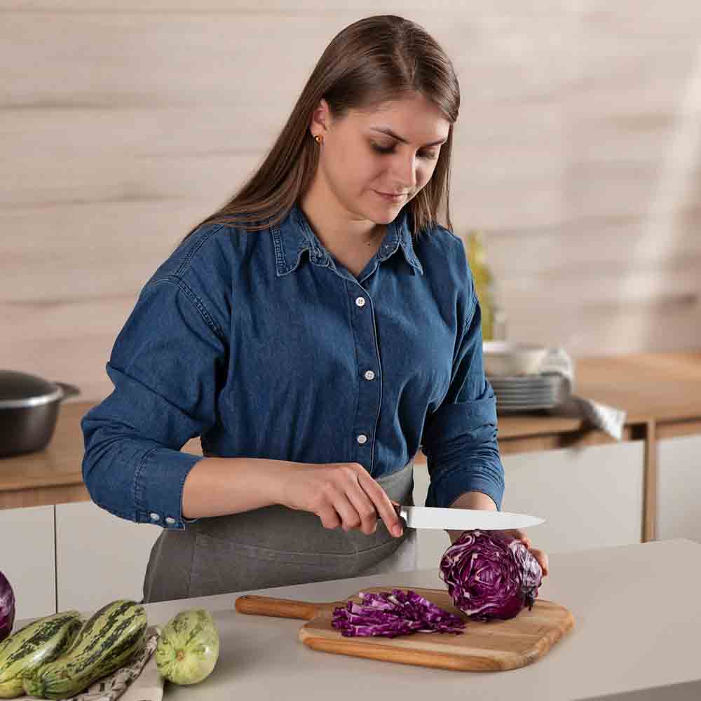 woman chopping cabbage with Utility Knife - House