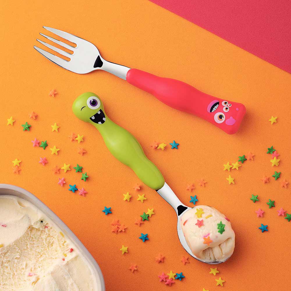 Tramontina 2 Piece Children's Tableware Set Monster handles - House