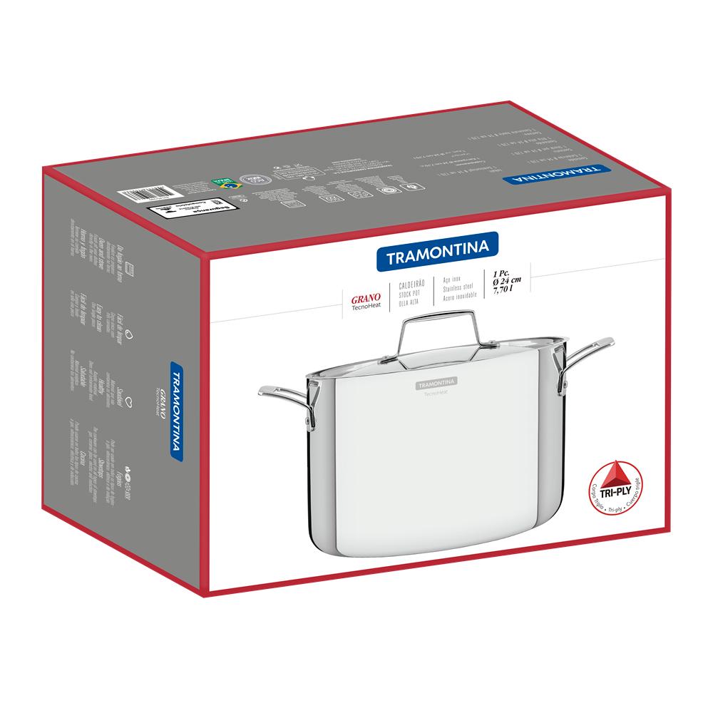 Tramontina Grano Triply Clad Stainless Steel Stock Pot 24cm 7.7L