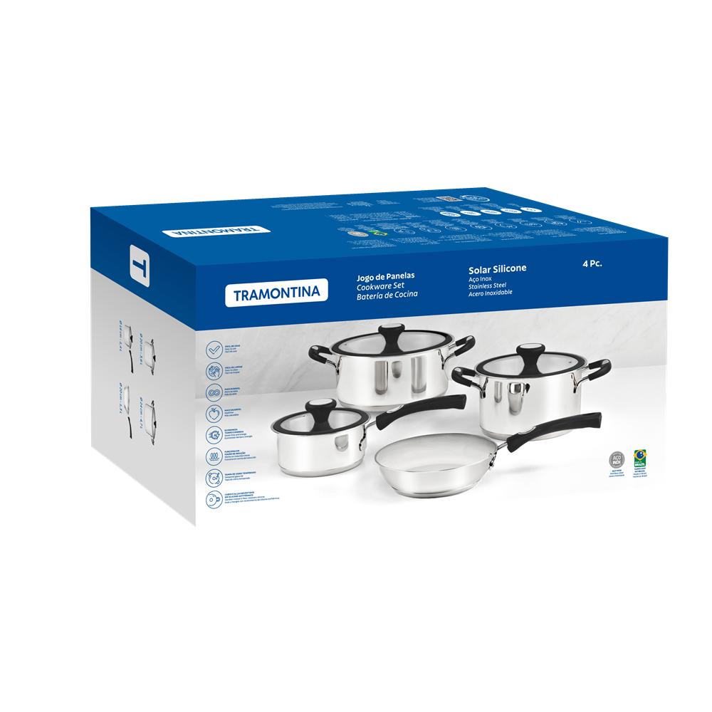Tramontina Solar 4 Piece Stainless Steel Cookware Set