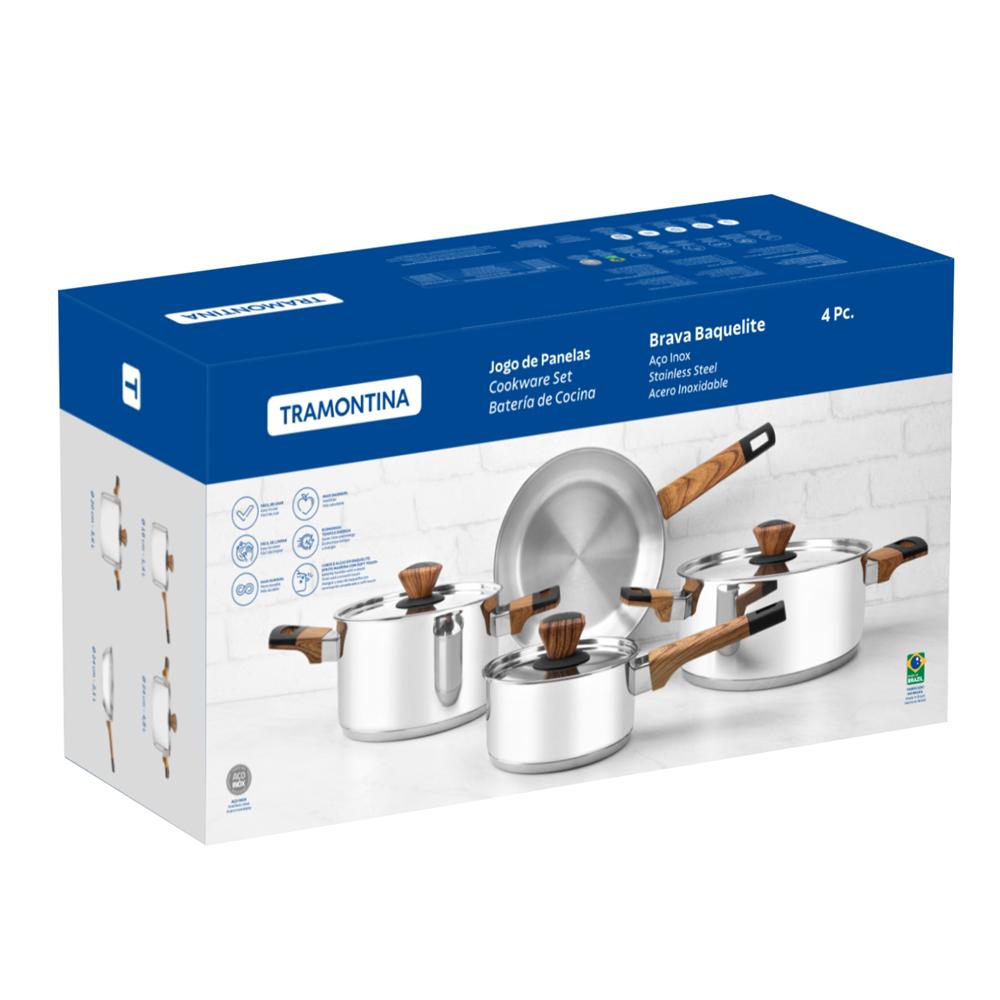 Tramontina Brava 4 Piece Stainless Steel Cookware Set