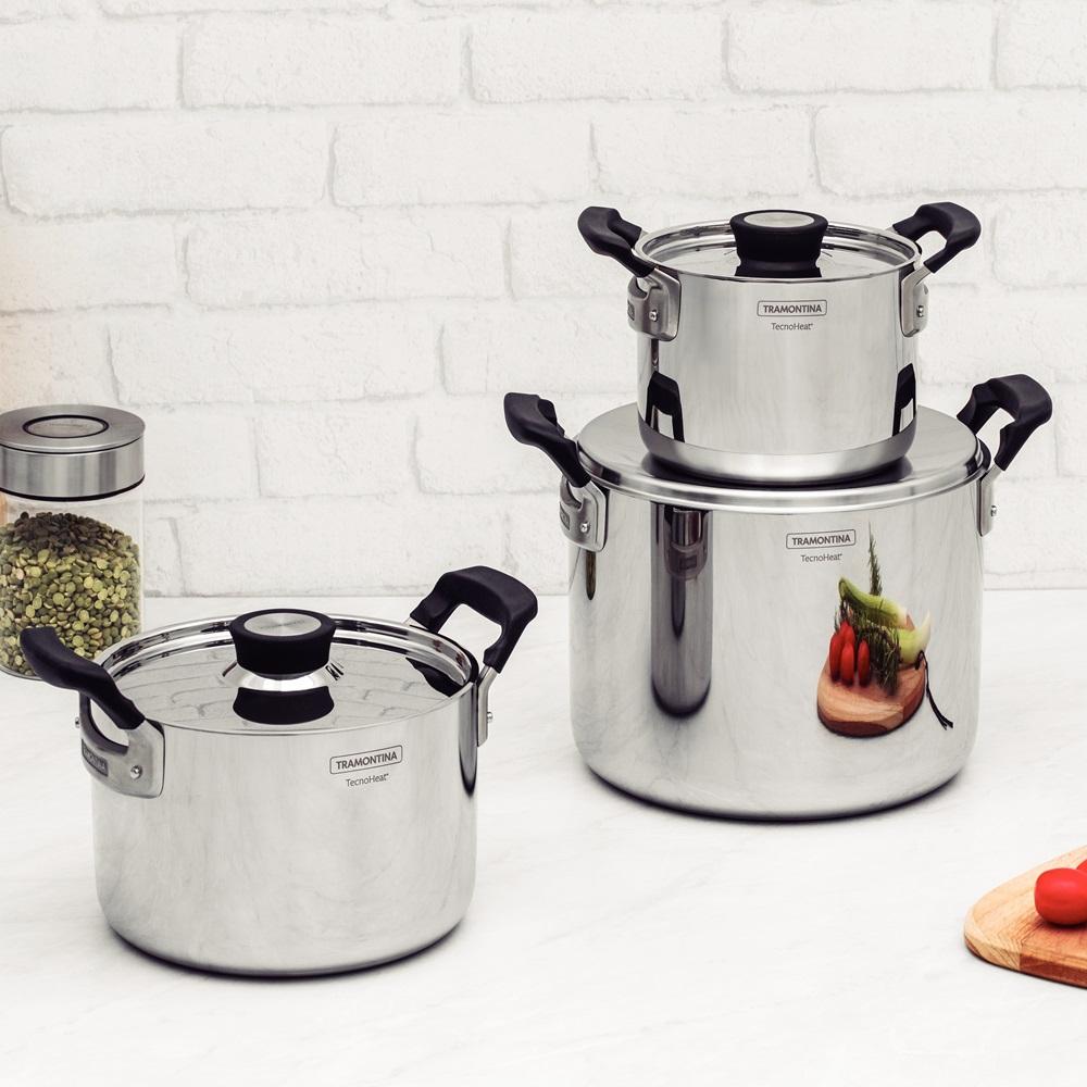 Tramontina Grano Compact 3 Piece Triply Clad Cookware Set
