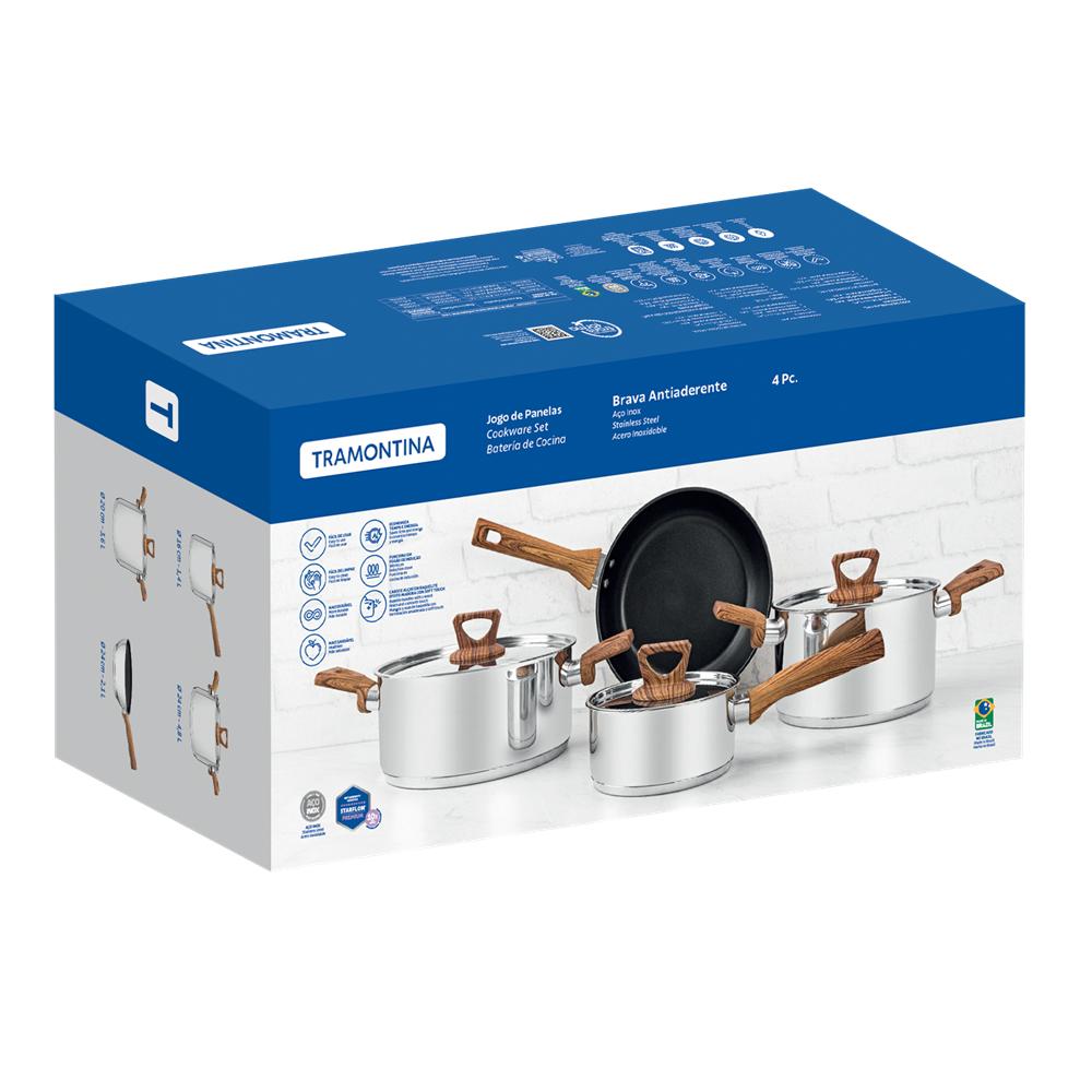 Tramontina Brava 4 Piece Non Stick Cookware Set