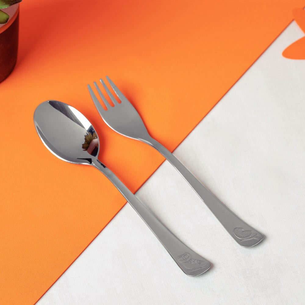 Tramontina 2 Piece Stainless Steel Baby Cutlery Set with fork and spoon - House