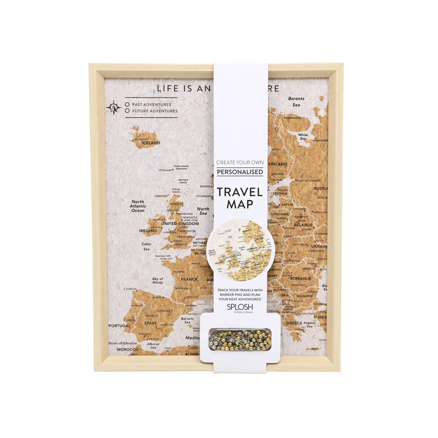 Splosh Travel Board Europe Desk Map
