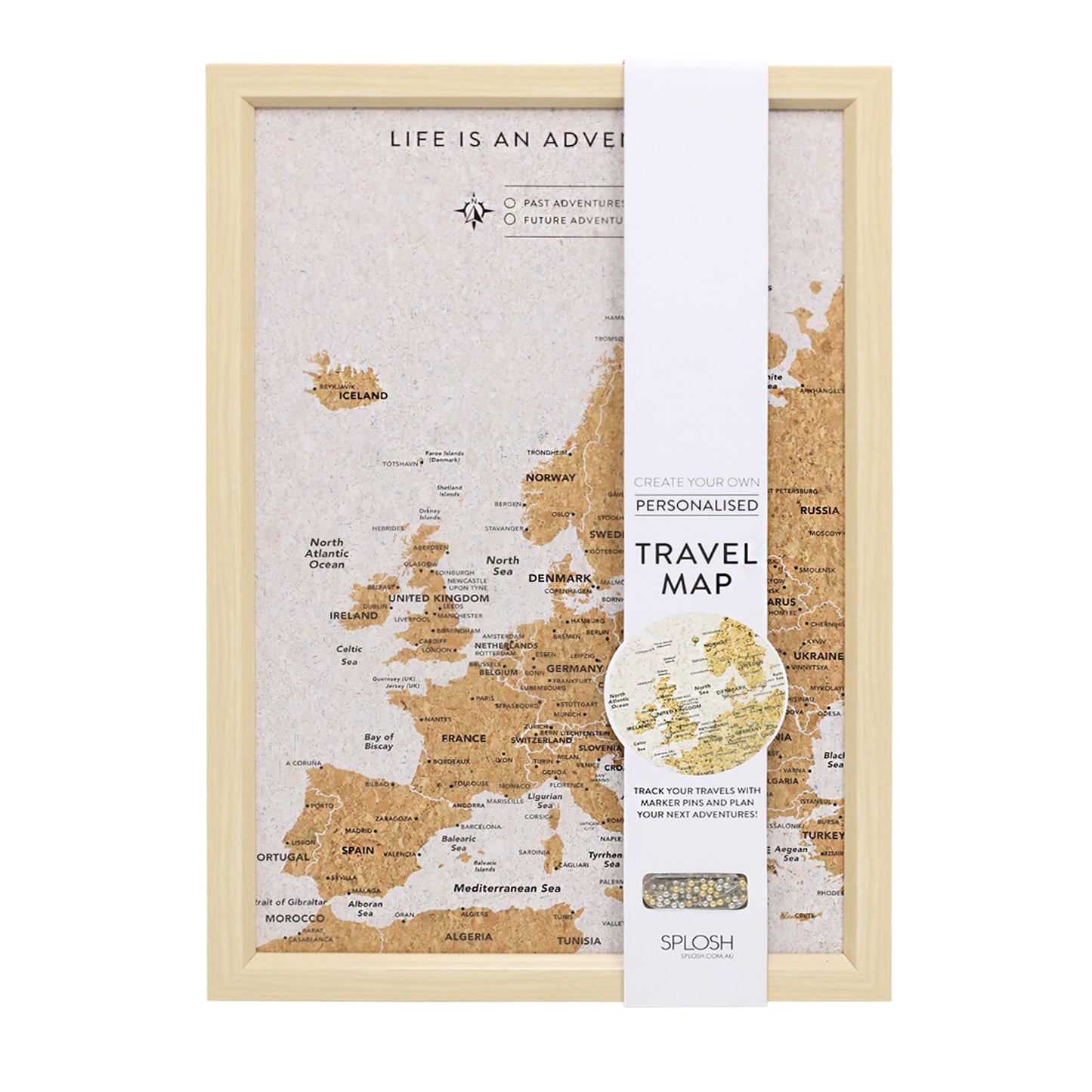 Splosh Limited Edition Europe Travel Board Small Map
