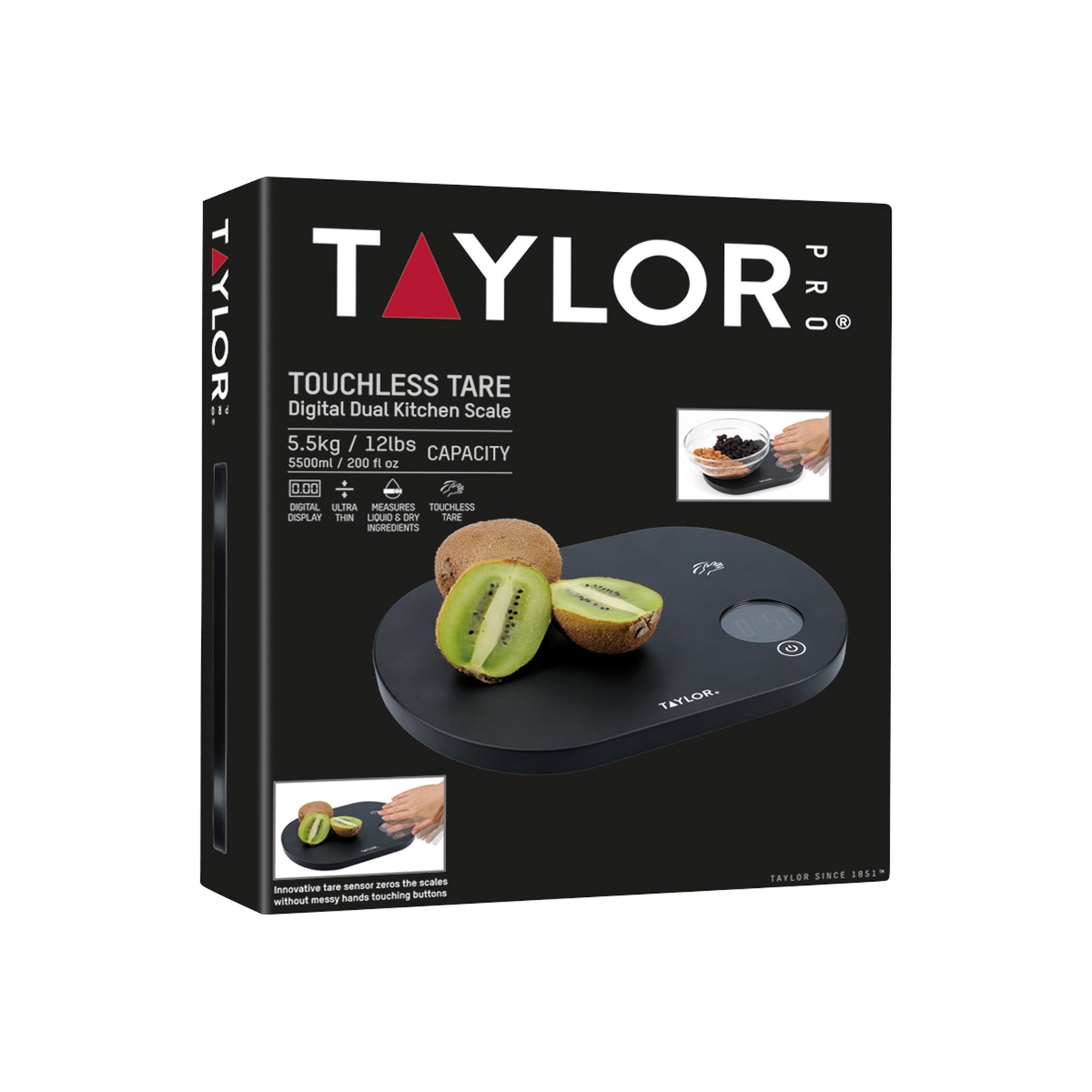 Taylor Touchless Tare Digital Dual Kitchen Scale 5.5kg