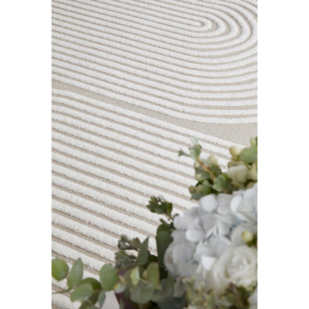 Rug Culture Lotus Abbey Rug in Mixed Beige and White at House. Rug with arch detail.