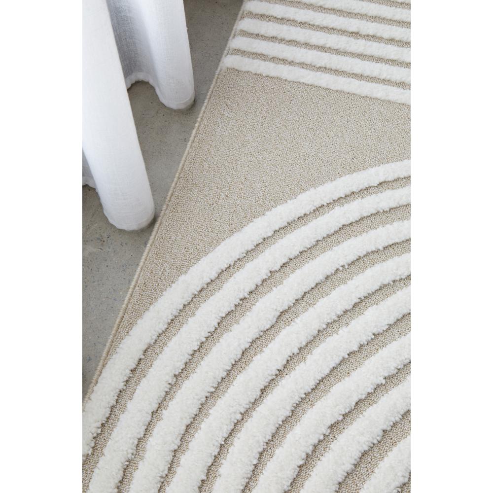 Rug Culture Lotus Abbey Rug in Mixed Beige and White at House. Rug with arch detail.