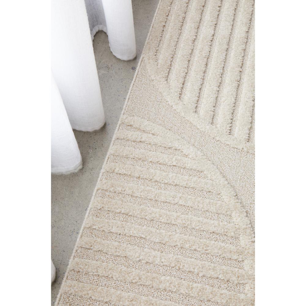 Rug Culture Lotus Leo Runner in Beige with art deco detail at House