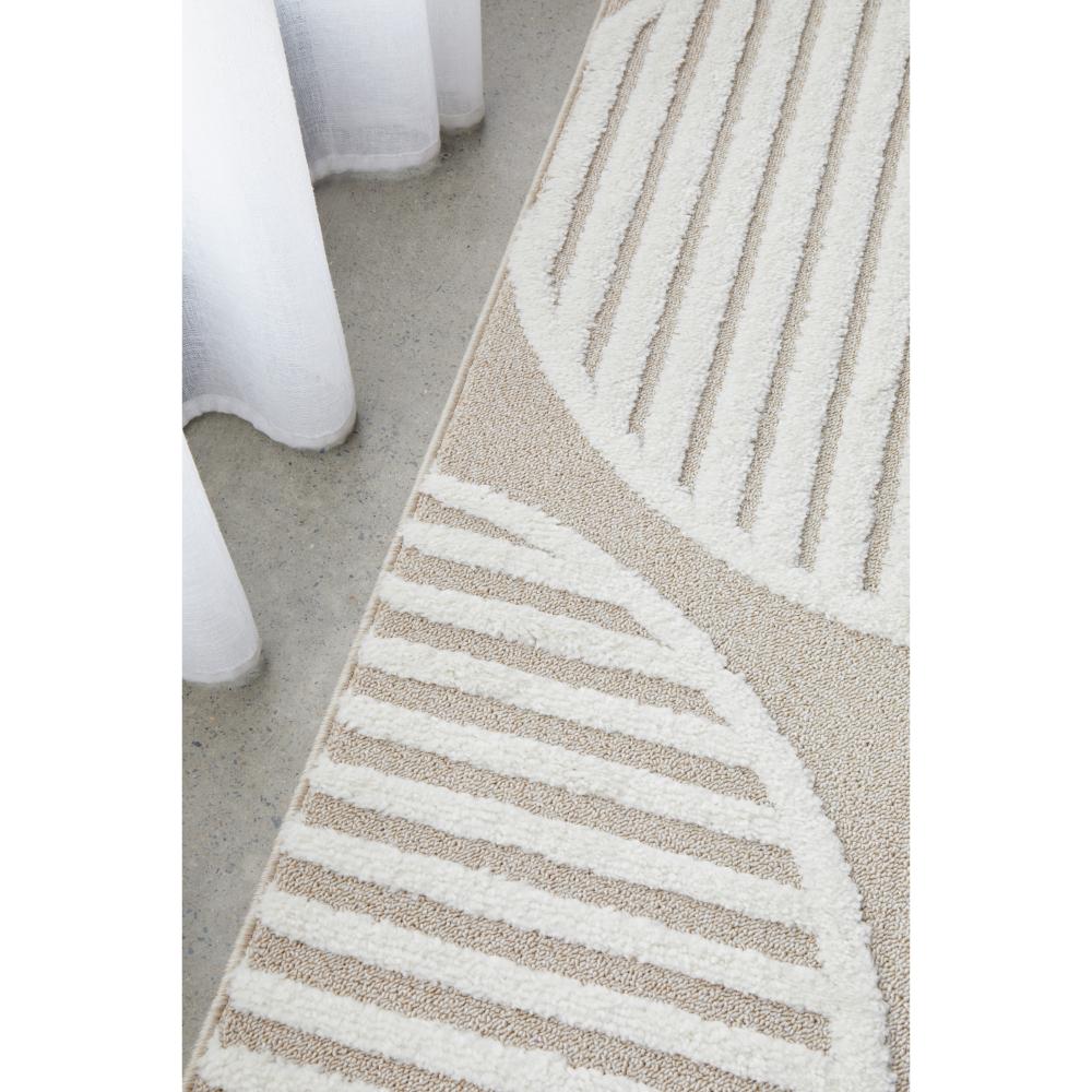 Rug Culture Lotus Leo Runner in Mixed Beige with art deco detail at MyHouse
