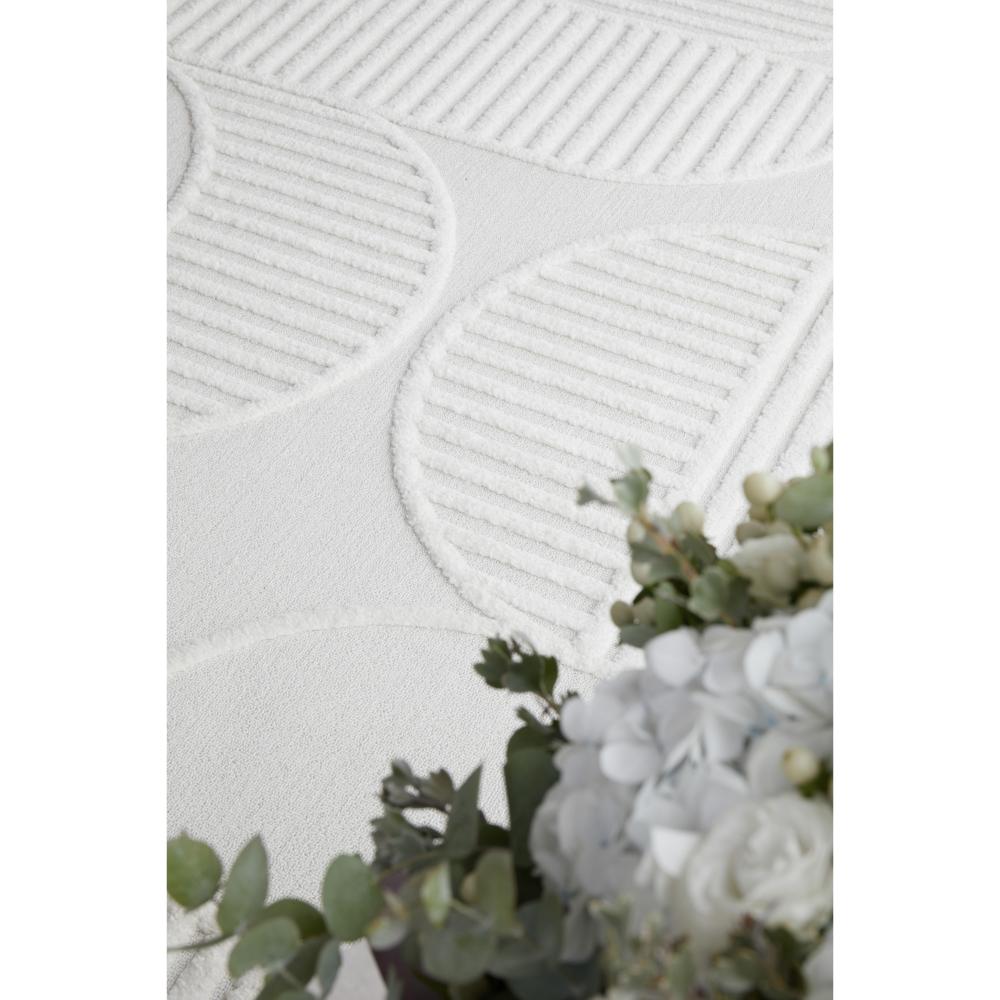 Rug Culture Lotus Leo Runner in White with art deco detail at House