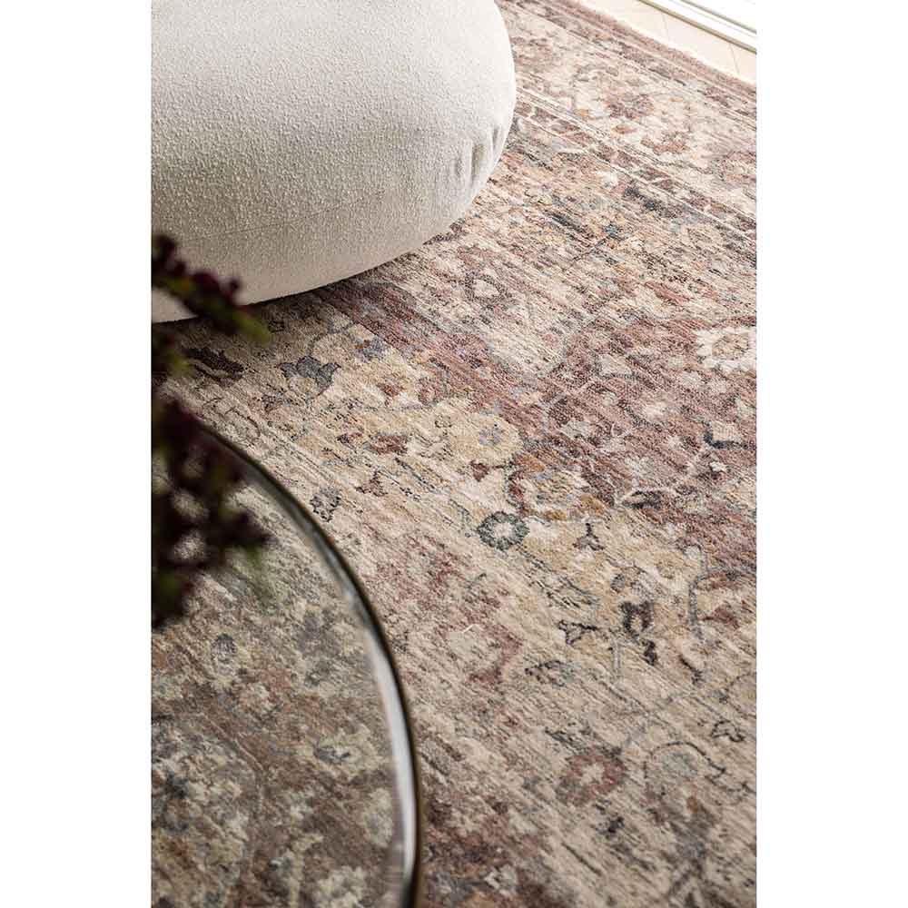 Darren Palmer Heirloom Rug in Plum detail shot at House