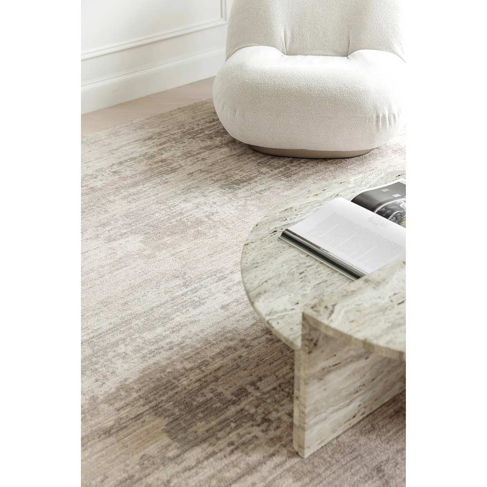 Darren Palmer Morgana Rug in Stone marle lounge room setting at House