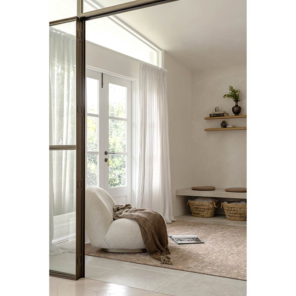 Darren Palmer Moorland Rug in Fig lounge room setting at House