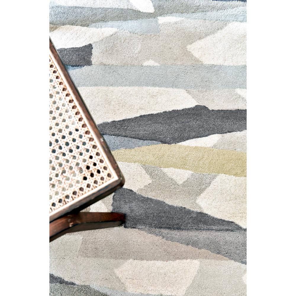 abstract grey wool Rug detail image - House