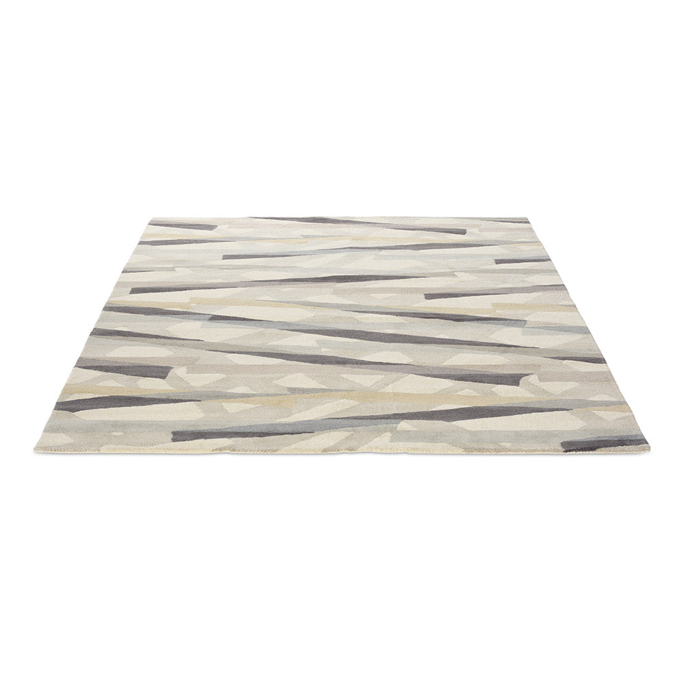 abstract grey wool Rug angled image - House