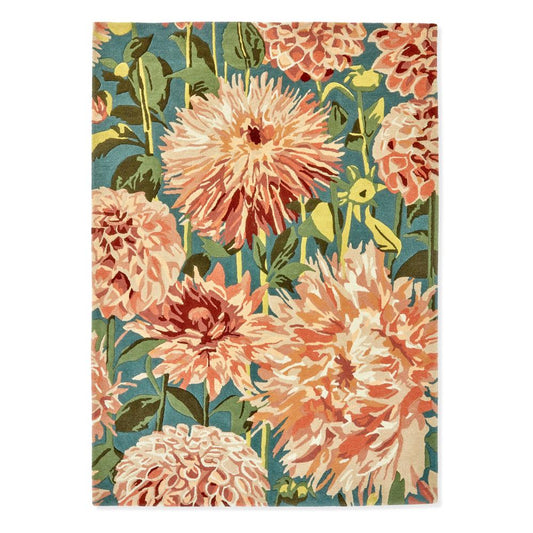Harlequin Dahlia Coral Wilderness Wool Rug - House