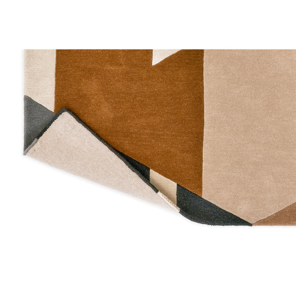 Brown, grey, cream, abstract Wool Rug detailed image - House