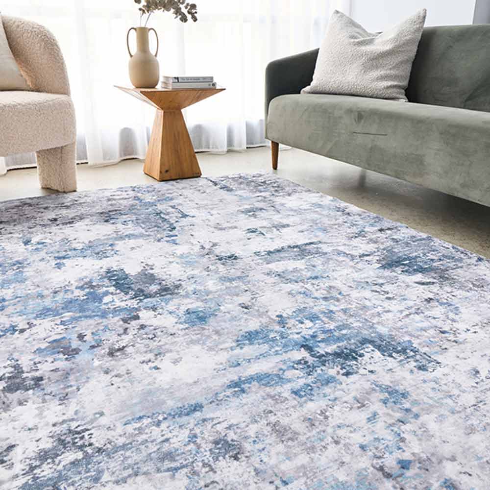 Rug Culture Revive Washable Cato Rug Blue pet friendly