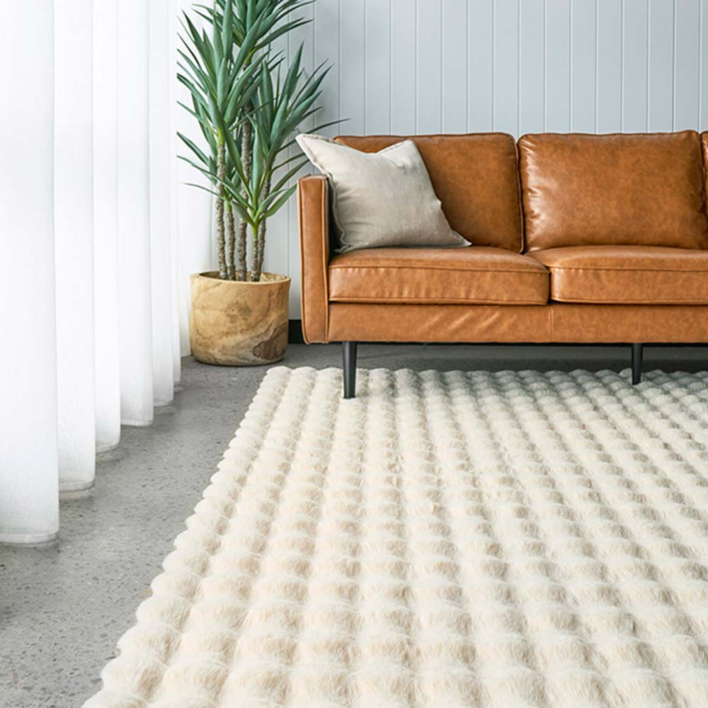 Rug Culture Bubble Washable Rug Natural cream pet friendly