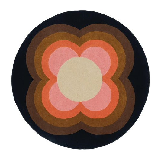 Orla Kiely Sunflower Round Rug Pink - House