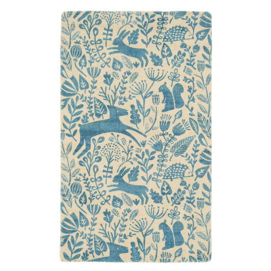 Scion Kelda Rug Cobalt - wool woodlands rug - House