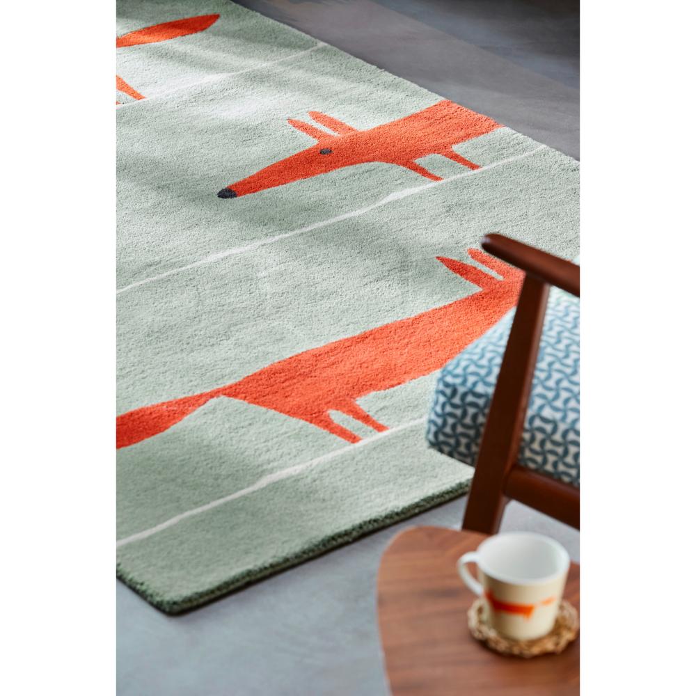 red Fox printed kids wool Rug with armchair - House