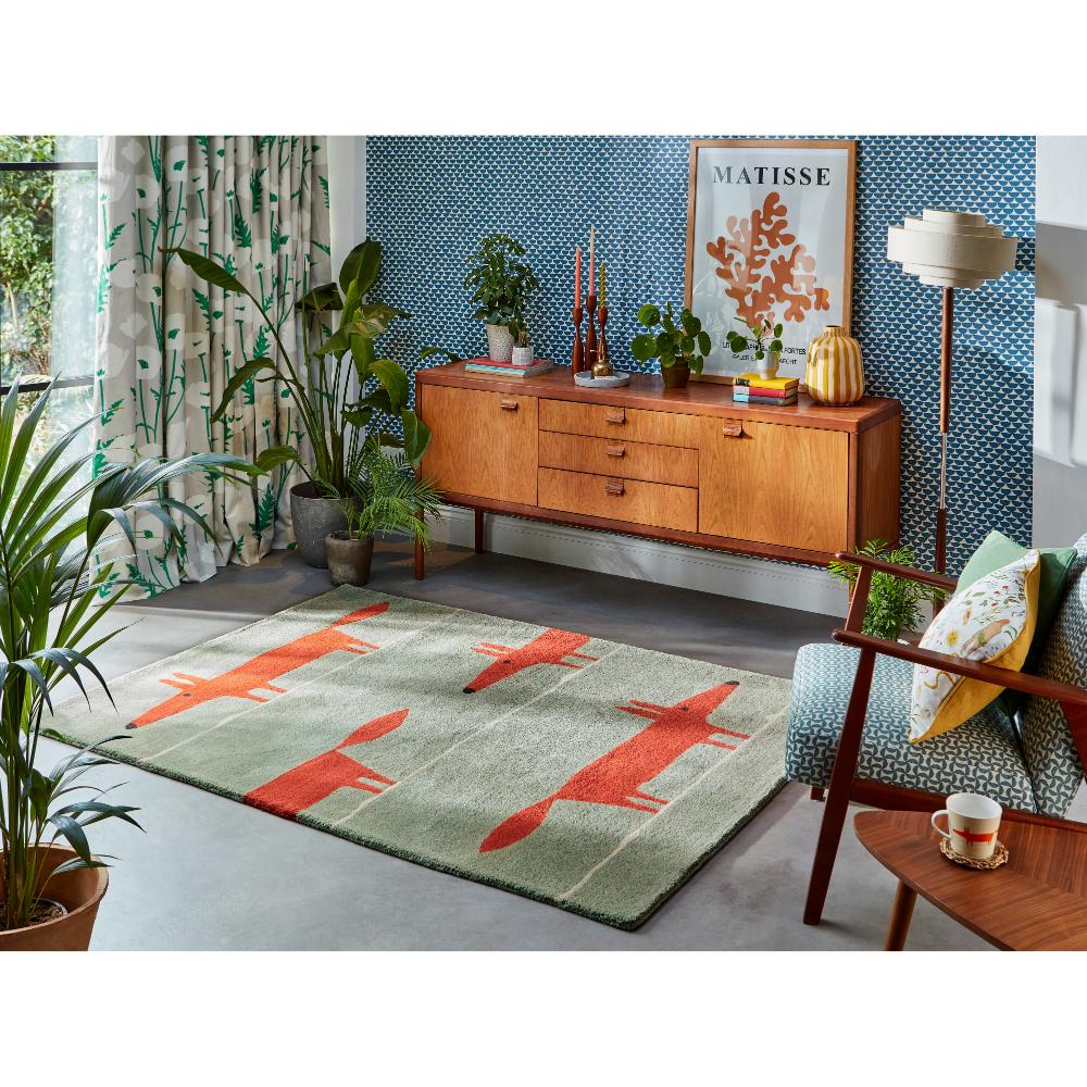 red Fox printed kids wool Rug in sitting room - House