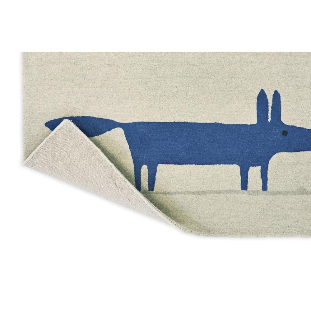 blue Fox printed kids wool Rug detailed image - House