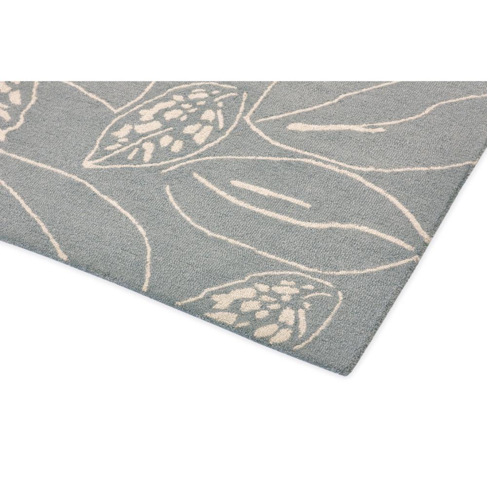 blue leaf wool rug detailed image - House