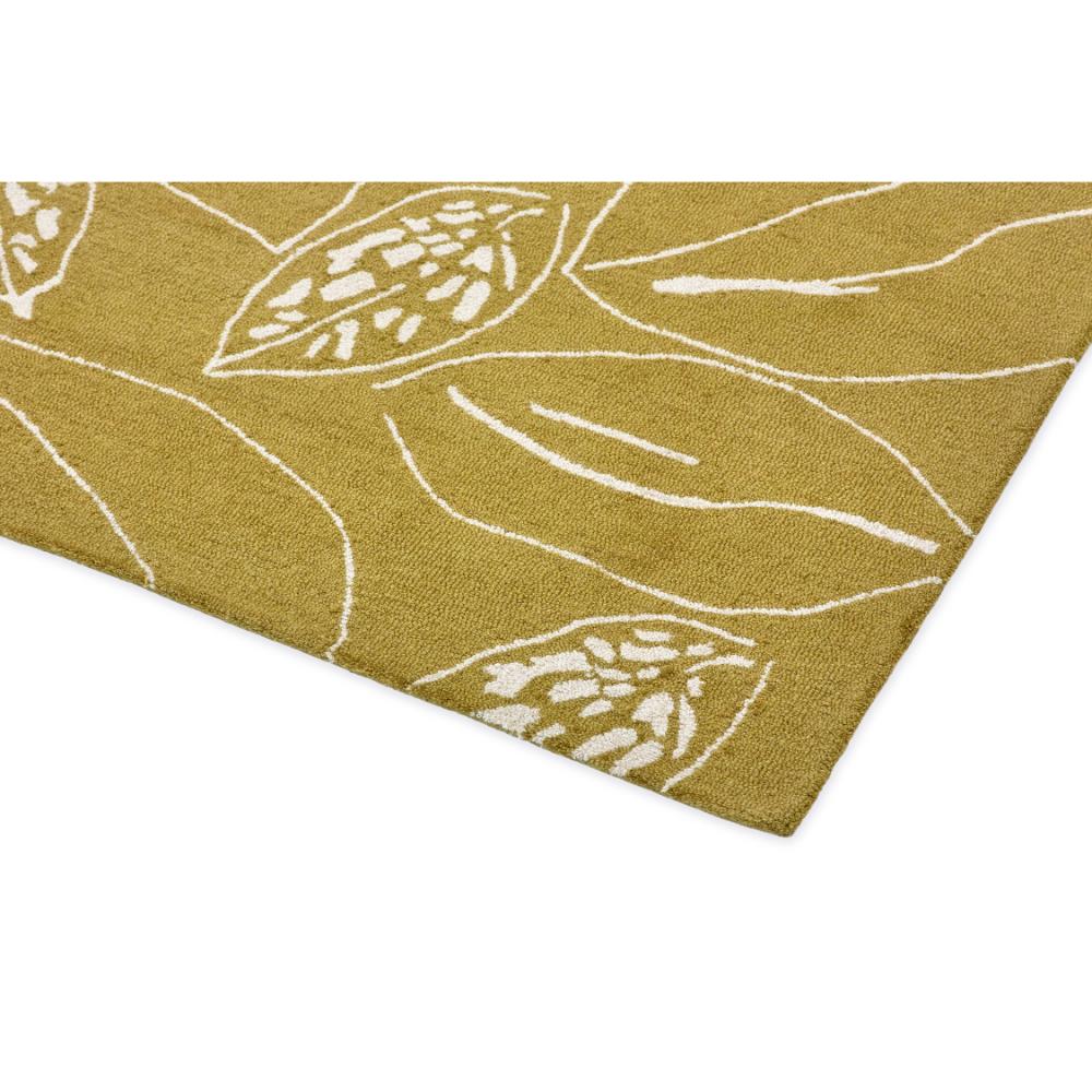yellow leaf wool rug detailed image - House
