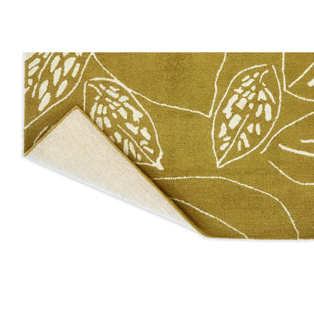 yellow leaf wool rug detailed image - House