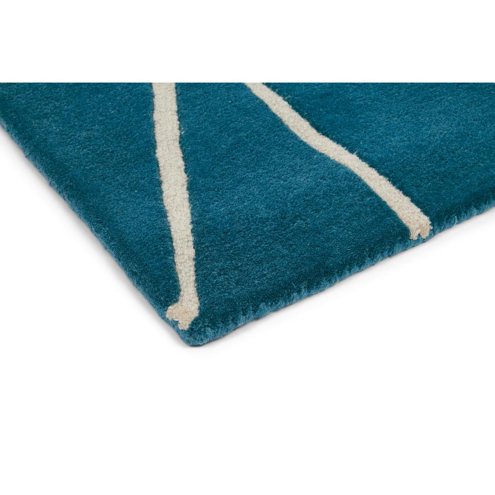 blue geometric wool rug detailed image - House
