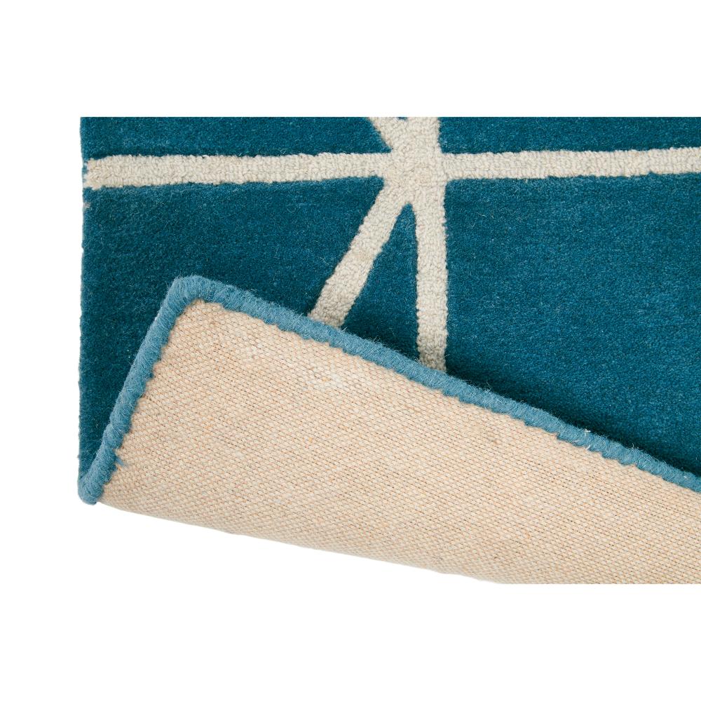 blue geometric wool rug detailed image - House