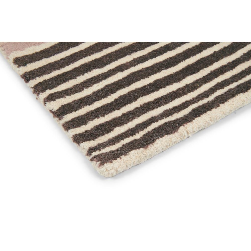 beige geo and stripe wool rug detailed image - House