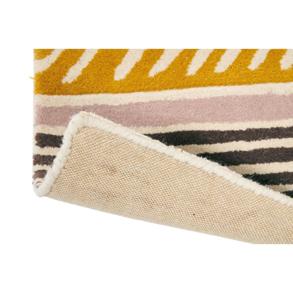 beige geo and stripe wool rug detailed image - House