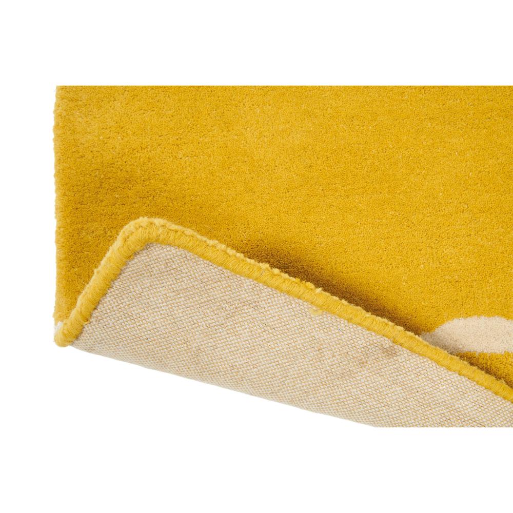 grey and yellow fox print wool rug detailed image - House