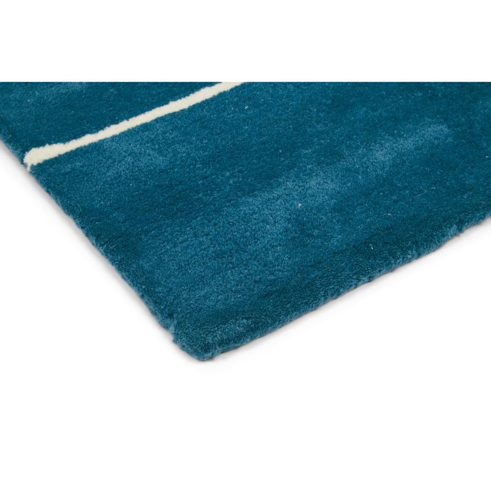 blue and orange fox print wool rug detailed image - House