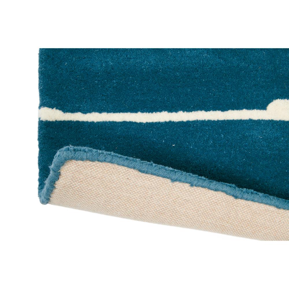 blue and orange fox print wool rug detailed image - House