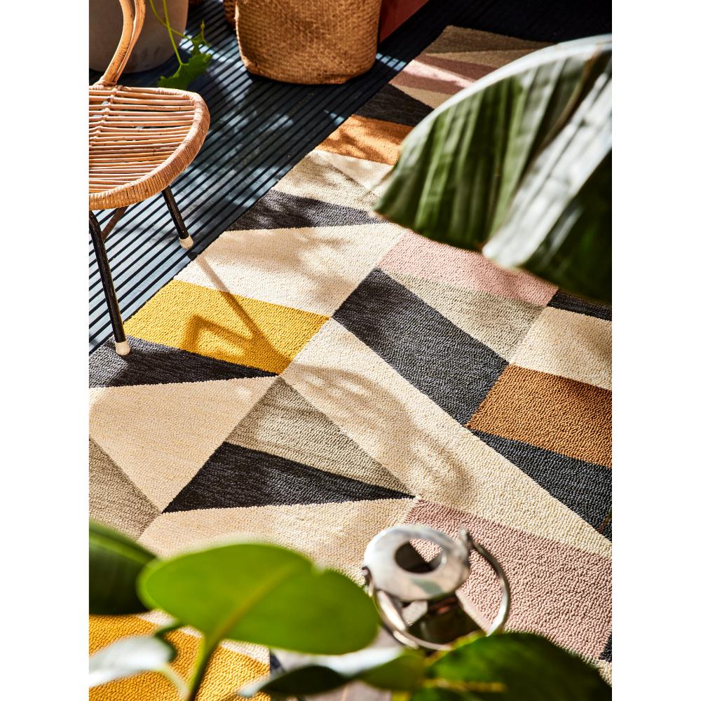 Multicolour geo print Indoor/Outdoor Rug on patio - House