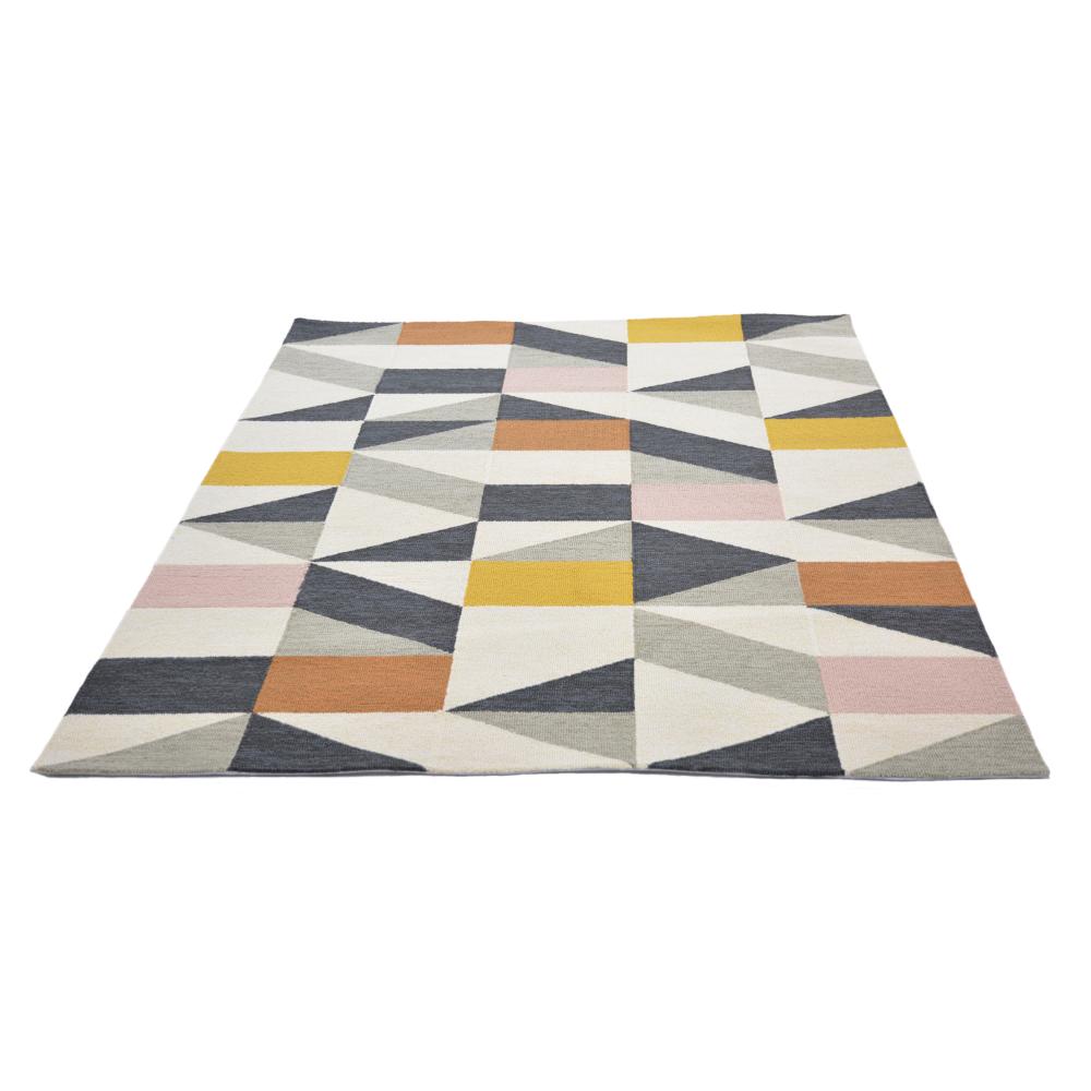 Multicolour geo print Indoor/Outdoor Rug angled image - House