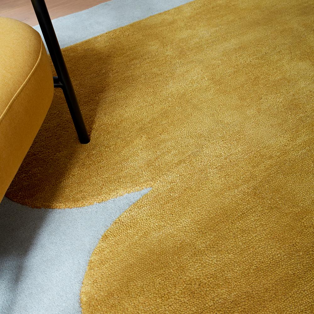 Asiatic Sculpt Rug in Gold Yellow closeup